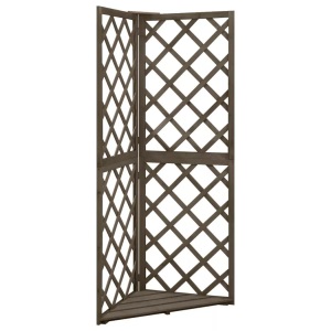 vidaXL, vidaXL Eckspalier Grau 50x50x145 cm Massivholz Tanne, vidaXL Eckspalier Grau 50x50x145 cm Massivholz Tanne