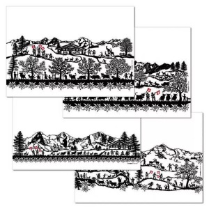 undefined, Papiertischset Swiss Tradition, Trendform Tischset Swiss Tradition 1, 29.7 cm x 0.42 m, Schwarz/Weiss