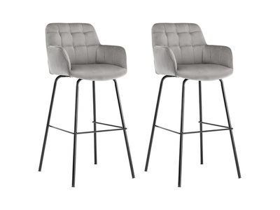 Vente-unique, Barhocker 2erSet Samt Metall PEGA Barhocker 2erSet Samt Metall PEGA, 