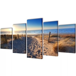Diverse Hardware, Bilder Dekoration Set Strand 200 x 100 cm, vidaXL Bilder Dekoration Set Strand 200 x 100 cm