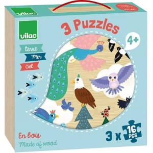 Vilac, Vilac Holzpuzzle Tier im Koffer 3 Stk., Vilac Puzzle »Tier im Koffer 3 Stk.«, Holzart: Sperrholz (China)