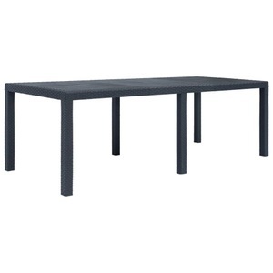 Diverse Hardware, Gartentisch Anthrazit 220 x 90 x 72 cm Kunststoff Rattan-Optik, vidaXL Gartentisch Anthrazit 220x90x72 cm Kunststoff Rattan-Optik