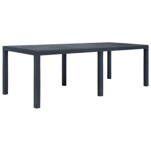 Diverse Hardware, Gartentisch Anthrazit 220 x 90 x 72 cm Kunststoff Rattan-Optik