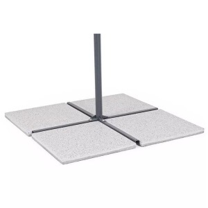 mutoni Garten Deluxe, Platten zu Schirmständer 50x50 Zement Mix weiss (4er-Set), Platten zu Schirmständer 50x50 Zement Mix weiss (4er-Set)