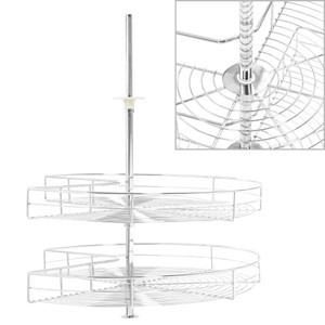 vidaXL, vidaXL 2-stufiger Küchen-Drahtkorb Silbern 270 Grad 71x71x80 cm, vidaXL 2-stufiger Küchen-Drahtkorb Silbern 270 Grad 71x71x80 cm