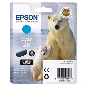Epson, Epson T261240 cyan Tintenpatrone, Epson Tintenpatrone, blau, T261240, (300 Seiten)