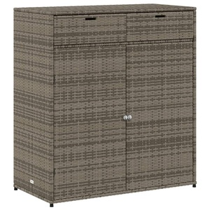 vidaXL, vidaXL Gartenschrank Grau 105x55x113 cm Poly Rattan