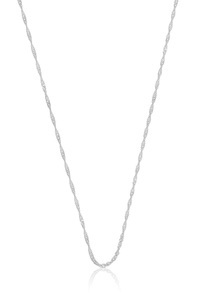MUAU Schmuck, Collier Singapur Weissgold 750, 1.2mm, 40cm Damen 40cm, MUAU Schmuck - Collier Singapur Weissgold 750, 1.2mm, 40cm, Weiss
