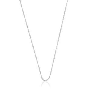 MUAU Schmuck, Collier Singapur Weissgold 750, 1.2mm, 40cm Damen 40cm, MUAU Schmuck - Collier Singapur Weissgold 750, 1.2mm, 40cm, Weiss