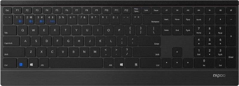 Rapoo, Rapoo E9500M Multimode Tastatur, Rapoo 9500M - Tastatur & Maus (Schwarz)