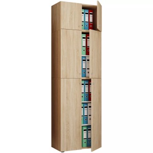 MID.YOU, MID.YOU Aktenschrank 70/223/39 cm , Lona , Sonoma Eiche , Holzwerkstoff , 70x223x39 cm , melaminharzbeschichtet,Nachbildung , 000657025102, VCM - XXL Büroschrank mit 5 Fächern und einem Aufsatz | moderner Aktenschrank Drehtüren Maße ca. H. 223 x B. 70 T. 39 cm ? Lona 5-Fach, One Size, Braun Medium