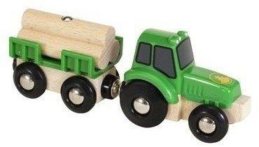 BRIO, Brio ® WORLD Traktor mit Holz-Anhänger 33799, Traktor mit Holz-Anhänger