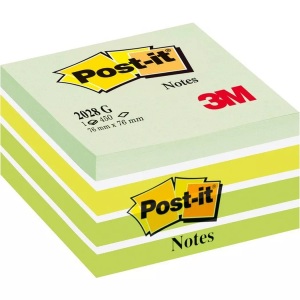 3m, 3M Notizzettel Post-it 7,6 x 7,6 cm W?rfel, POST-IT Würfel 76x76mm 2028-G grün/450 Blatt