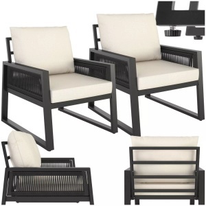 TecTake, Tectake - Gartenlounge-Set Captive im Rope-Design, 2P, Anthrazit, Tectake - Gartenlounge-Set Captive im Rope-Design, 2P, Anthrazit