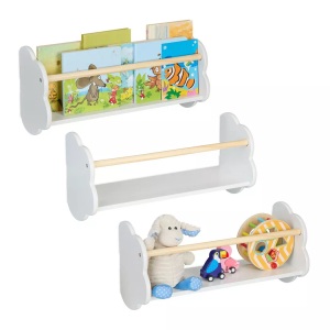 Northix, Northix - Kinder-Bücherregal Wolken 3er-Pack, 24cm