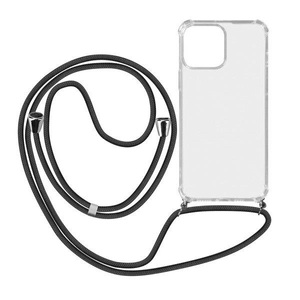 Avizar, Apple iPhone 13 Pro Max - Silikongel Schutzhülle, Avizar - Kettenhülle iPhone 13 Pro Max Schwarz, Schwarz