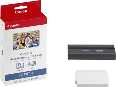 Canon, Canon Papierset Tintenpatrone, Canon Farbtinte, Papier-Set, 8.6cm x 5.4cm, KC36IP, 7739A001, (36 Blatt)