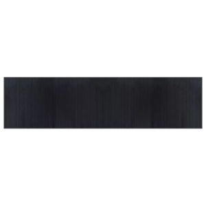 vidaXL, vidaXL Teppich Rechteckig Schwarz 100x400 cm Bambus, vidaXL Teppich Rechteckig Schwarz 100x400 cm Bambus