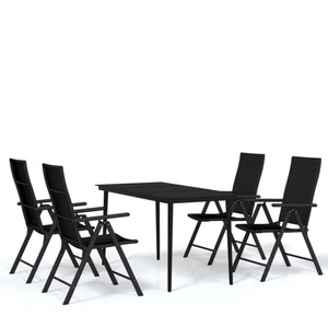 vidaXL, vidaXL 5-tlg. Garten-Essgruppe Schwarz, 