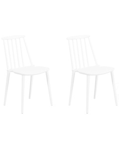 Beliani, Beliani Esszimmerstuhl weiss 2er Set VENTNOR, Beliani - Esszimmerstuhl 2er Set aus Kunststoff Retro VENTNOR, One Size, Weiss Bunt