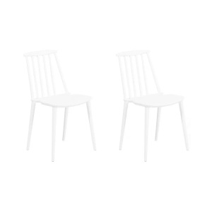 Beliani, Beliani Esszimmerstuhl weiss 2er Set VENTNOR, Beliani - Esszimmerstuhl 2er Set aus Kunststoff Retro VENTNOR, One Size, Weiss Bunt