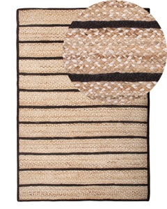 Beliani, Teppich aus Jute Boho KARADONA Teppich aus Jute Boho KARADONA, Beliani - Teppich aus Jute Boho KARADONA, 200 cm, Schwarz