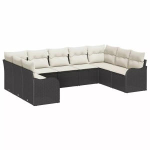 vidaXL, VidaXL - Garten-sofa poly-rattan, One Size, Schwarz