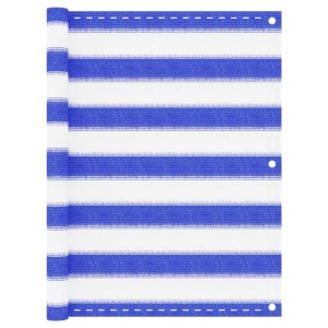 vidaXL, vidaXL Balkon-Sichtschutz Blau und Weiß 75x400 cm HDPE, vidaXL Balkon-Sichtschutz Blau und Weiß 75x400 cm HDPE