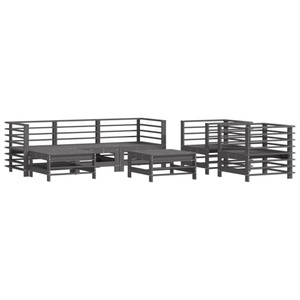 vidaXL, vidaXL 7-tlg. Garten-Lounge-Set Grau Massivholz Kiefer, vidaXL 7-tlg. Garten-Lounge-Set Grau Massivholz Kiefer