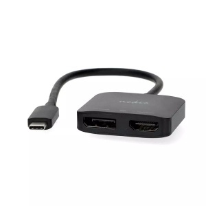Nedis, USB-C?-Adapter | USB 3.2 Gen 1 | USB-C?-Stecker | DisplayPort-Buchse / HDMI?-Ausgang | 8K@30Hz | 0,20m | Rund | Vernickelt | Schwarz | Kasten, Nedis - USB-C?-Adapter | USB 3.2 Gen 1 USB-C?-Stecker DisplayPort-Buchse / HDMI?-Ausgang 8K@30Hz 0,20m Rund Vernickelt Schwarz Kasten, One Size