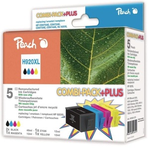 Peach, Tinte Spar Pack PI300-575, Peach Tintenset HP Nr. 920XL C, M, Y, 2x BK