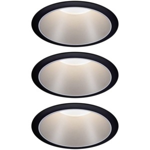 Paulmann, Paulmann 93408 Einbauleuchte 3er Set EEK: A+ (A++ - E) 6.50 W Warm-Weiß Schwarz, Silber