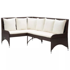 vidaXL, vidaXL Garten-Ecksofa 2-tlg. Poly Rattan Braun