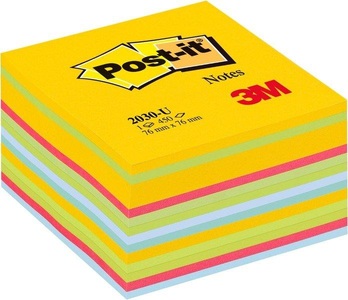 3m, 3M Notizzettel Post-it 7,6 x 7,6 cm W?rfel, POST-IT Würfel 76x76mm 2030-U multicolor/450 Blatt