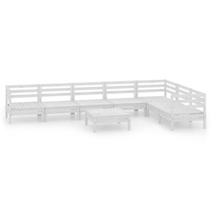 vidaXL, vidaXL 8-tlg. Garten-Lounge-Set Massivholz Kiefer Weiß