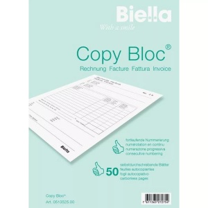 Biella, Biella Quittung Formular 0513525.00 Weiß 1 St., Biella Rechnung COPY-BLOC, D/F, A5, selbstdurchschreib, 513525.00, (50 x 2 Blatt)