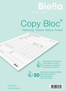 Biella, Biella Quittung Formular 0513525.00 Weiß 1 St., Biella Rechnung COPY-BLOC, D/F, A5, selbstdurchschreib, 513525.00, (50 x 2 Blatt)