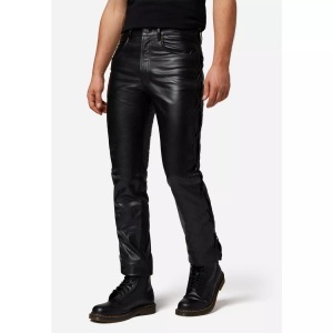 RICANO, RICANO - Lederhose S/L Jeans Büffel Nappa, Im Biker-Stil und Five-Pocket-Style mit Schnürungen, für Herren, Schwarz, Größe W46, RICANO - Lederhose S/L Jeans Büffel Nappa, Im Biker-Stil und Five-Pocket-Style mit Schnürungen, für Herren, Schwarz, Größe W46