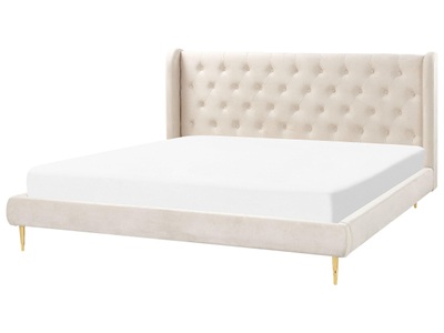 Beliani, Bett mit Lattenrost aus Samtstoff Modern FORBACH Bett mit Lattenrost aus Samtstoff Modern FORBACH