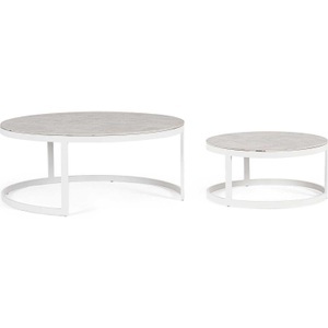 mutoni lifestyle, Garten Couchtisch Talunas weiss (2er-Set), Garten Couchtisch Talunas weiss (2er-Set)