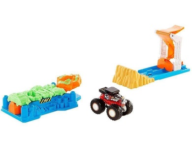 Mattel, Mattel GVK08 Hot Wheels Monster Trucks Startrampen-Crash, 