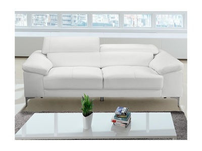 Vente-unique, Ledersofa 2-Sitzer SOLANGE - Weiß Ledersofa 2-Sitzer SOLANGE - Weiß