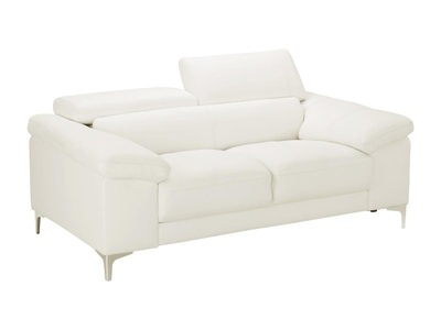 Vente-unique, Ledersofa 2-Sitzer SOLANGE - Weiß Ledersofa 2-Sitzer SOLANGE - Weiß