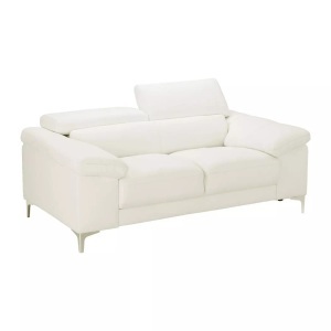 Vente-unique, Ledersofa 2-Sitzer SOLANGE - Weiß Ledersofa 2-Sitzer SOLANGE - Weiß