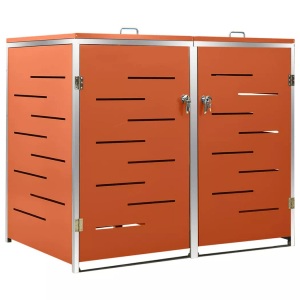 vidaXL, vidaXL Mülltonnenbox für 2 Tonnen 138x77,5x115,5 cm Edelstahl, vidaXL Mülltonnenbox für 2 Tonnen 138x77,5x112,5 cm Edelstahl