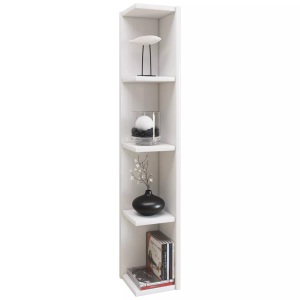 VCM, Holz Eckregal Stand Aufbewahrung Standregal Bücherregal Deko Regal Honsa Holz Eckregal Stand Aufbewahrung Standregal Bücherregal Deko Regal Honsa, VCM - Holzregal stehend | platzsparendes Regal Maße: H. 97 x B. 15 T. 17 cm Elegantes Aufbewahrungsregal Bücherregal Honsa, One Size, Weiss