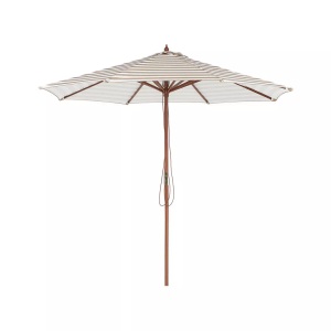 Beliani, Beliani Sonnenschirm Ø260 cm beige/weiß FERENTILLO, Beliani - Marktschirm aus Polyester FERENTILLO, One Size, Weiss Bunt