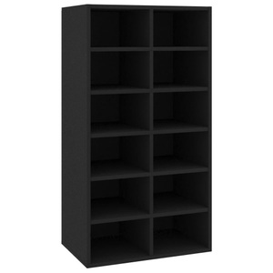 vidaXL, vidaXL Schuhregal Schwarz 54×34×100 cm Spanplatte