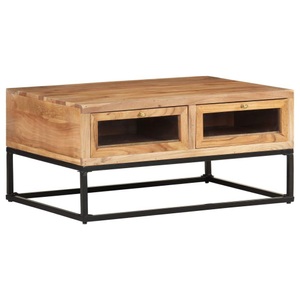 vidaXL, vidaXL Couchtisch 90x60x40 cm Massivholz Akazie, VidaXL - Couchtisch akazienholz, One Size, Braun