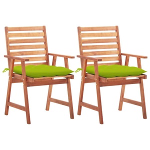 vidaXL, vidaXL Garten-Essstühle 2 Stk. mit Kissen Massivholz Akazie, vidaXL Garten-Essstühle 2 Stk. mit Kissen Massivholz Akazie